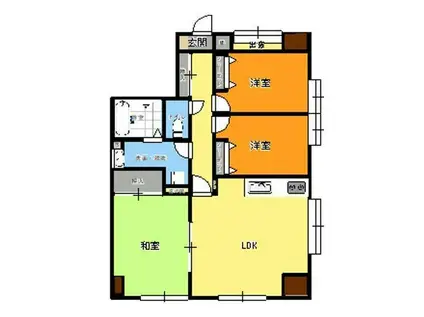 ロータスハウス(3LDK/7階)の間取り写真