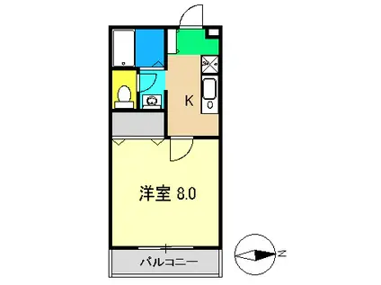 アメーヌセゾン(1K/1階)の間取り写真