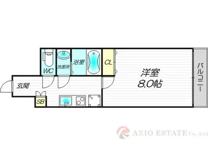 プロスパーレインボーヴィラ(1K/6階)の間取り写真