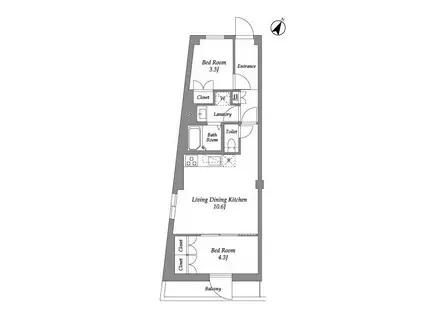 ザ・レジデンス用賀(2LDK/2階)の間取り写真