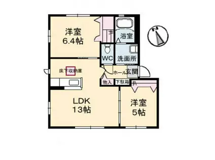 ジョワ・ファミーユ(2LDK/1階)の間取り写真