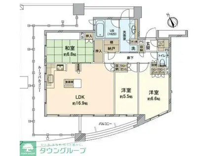 グランプレオ武蔵野(3LDK/13階)の間取り写真