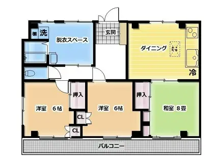 ファミール(3DK/3階)の間取り写真
