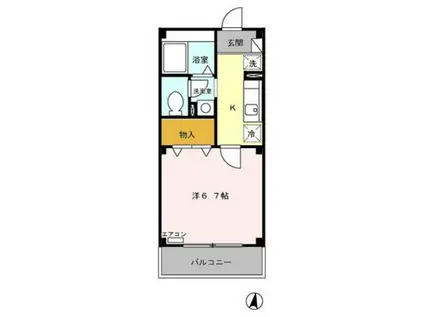 アトリオ トモ壱番館(1K/2階)の間取り写真