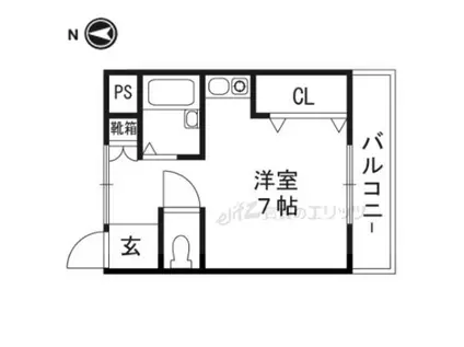 アンフィニィ・橋の内I(ワンルーム/3階)の間取り写真