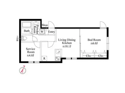 フォルスクラス駒込西ケ原(1SLDK/2階)の間取り写真