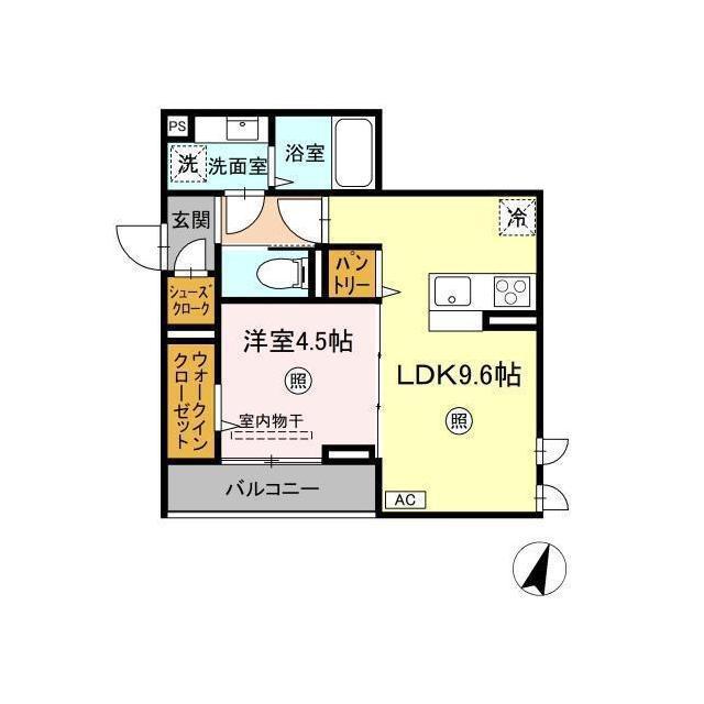 レーヴ・ウェル松代(1LDK/2階)の間取り写真