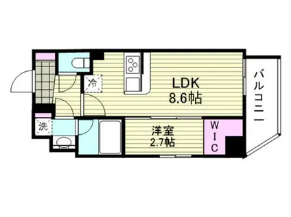 グローリオシェルト溝の口(1LDK/6階)の間取り写真