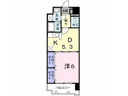 レジデンス小峯(1DK/3階)の間取り写真