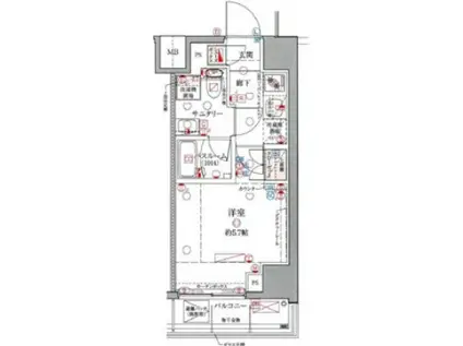 クレヴィスタ横浜関内(1K/9階)の間取り写真