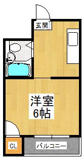 プレアール白鷺(ワンルーム/2階)の間取り写真