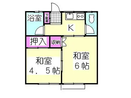 サニーコーポ川口(2K/1階)の間取り写真