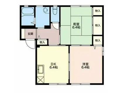 コーポ仙徳(2DK/1階)の間取り写真