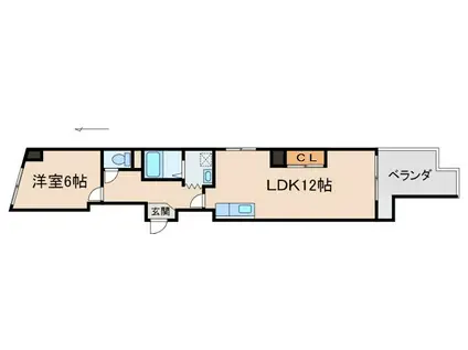 ヴィラパーク本町(1LDK/3階)の間取り写真