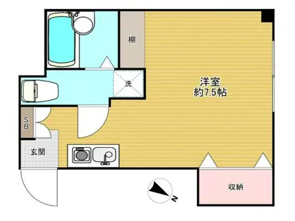 コーポヒルカワ(ワンルーム/2階)の間取り写真