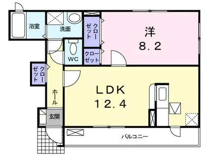フリーデンハオス参番館(1LDK/1階)の間取り写真