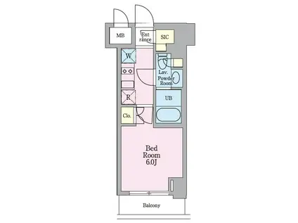 リビオメゾン戸越銀座(1K/2階)の間取り写真