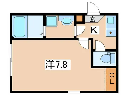 大岡一丁目集合B棟(1K/3階)の間取り写真