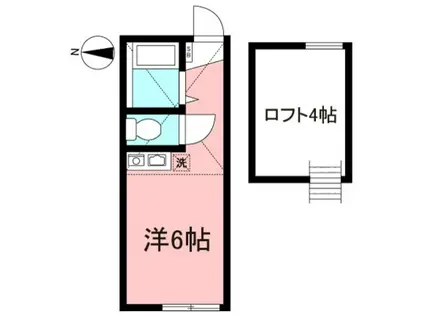 ユナイト三ツ沢公園イングリッドの杜(ワンルーム/2階)の間取り写真