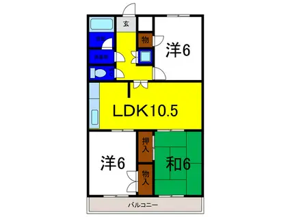 カサコモダPART5(3LDK/1階)の間取り写真