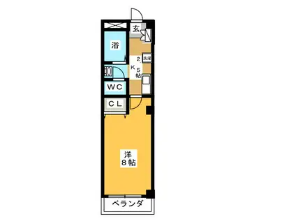 SOLEIL(1K/2階)の間取り写真