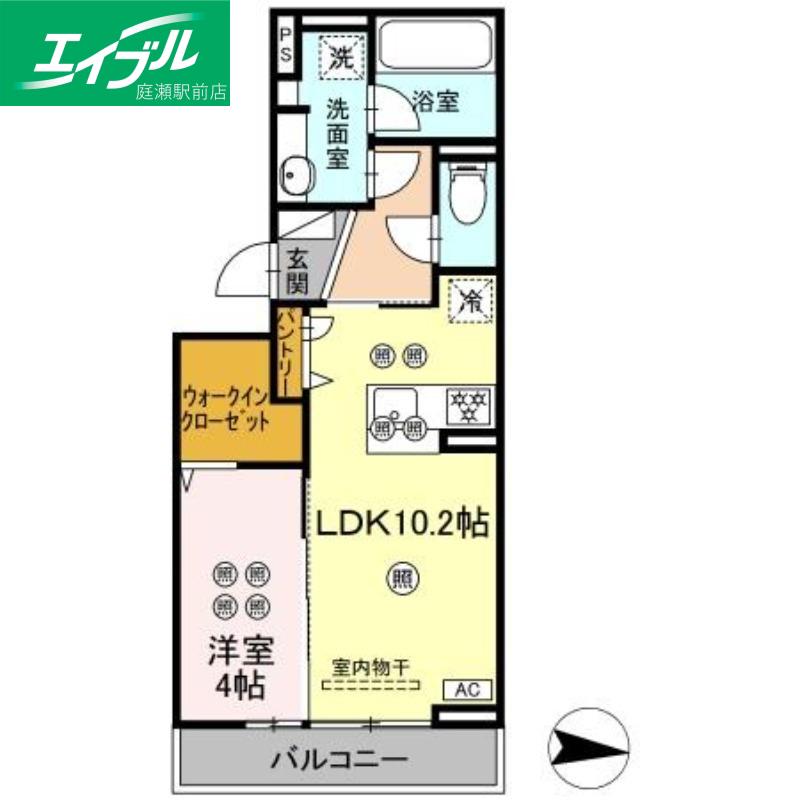 オベリオ(1LDK/3階)の間取り写真