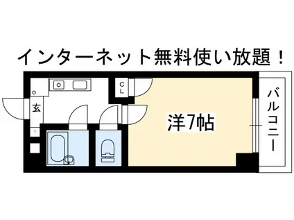 フォーレスト高野(1K/3階)の間取り写真