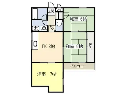 秋定マンション(3DK/2階)の間取り写真