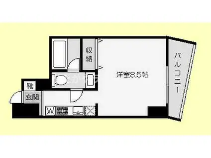 ディアニス三軒茶屋(ワンルーム/5階)の間取り写真