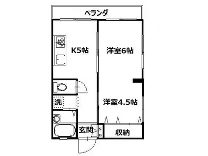 森マンション(2K/1階)の間取り写真