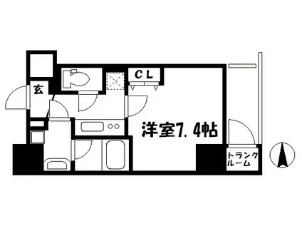 クリスタルグランツ京都御所西(1K/10階)の間取り写真