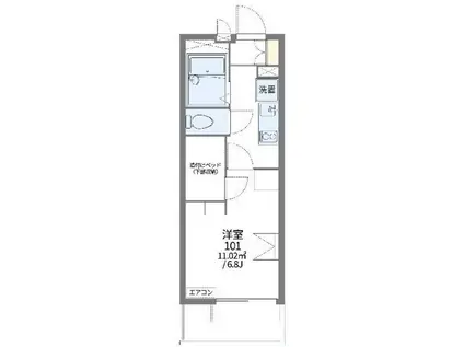 レオパレス山崎88(1K/3階)の間取り写真