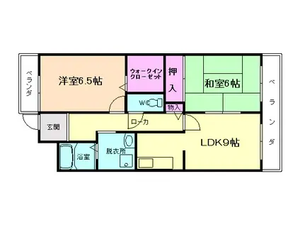 アルデール日生(2LDK/4階)の間取り写真