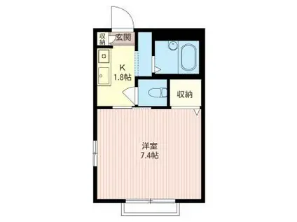 ウエスト HOUSE(1K/2階)の間取り写真