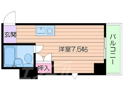 カルム千里山II(ワンルーム/3階)の間取り写真