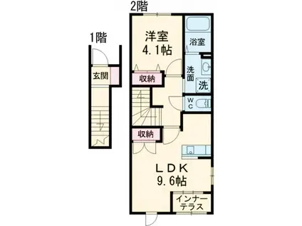 プランドール(1LDK/2階)の間取り写真