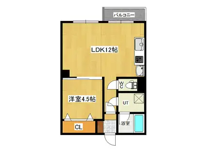 トキワビルA(1LDK/1階)の間取り写真