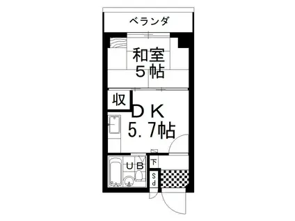 ドミール新橋(1DK/6階)の間取り写真