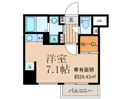 ドゥーエ江坂III(ワンルーム/5階)の間取り写真
