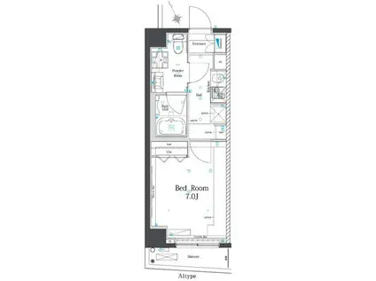 AZEST上板橋II(1K/5階)の間取り写真