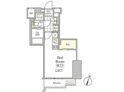 アンパサンド北新宿(ワンルーム/4階)の間取り写真