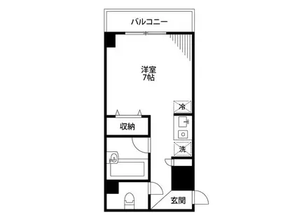 ベルメゾン高輪(ワンルーム/1階)の間取り写真