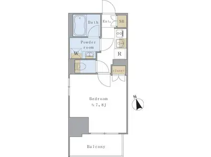 BRILLIA IST駒込(1K/7階)の間取り写真