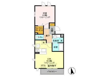 ヴィラチャイム(1LDK/1階)の間取り写真