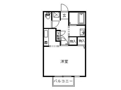 グリーンウィンズ(1K/1階)の間取り写真