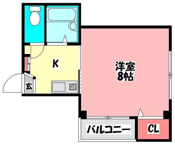 ピノルース高瀬(1K/2階)の間取り写真