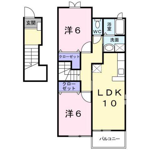 エスポワールシャトー06(2LDK/2階)の間取り写真