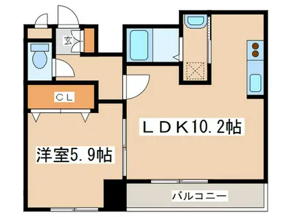 ベルグ凌雲(1LDK/4階)の間取り写真