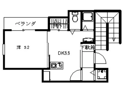 ソレイユ甲南(1DK/1階)の間取り写真