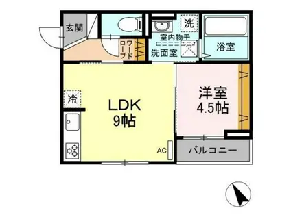 CASAニックスII(1LDK/1階)の間取り写真